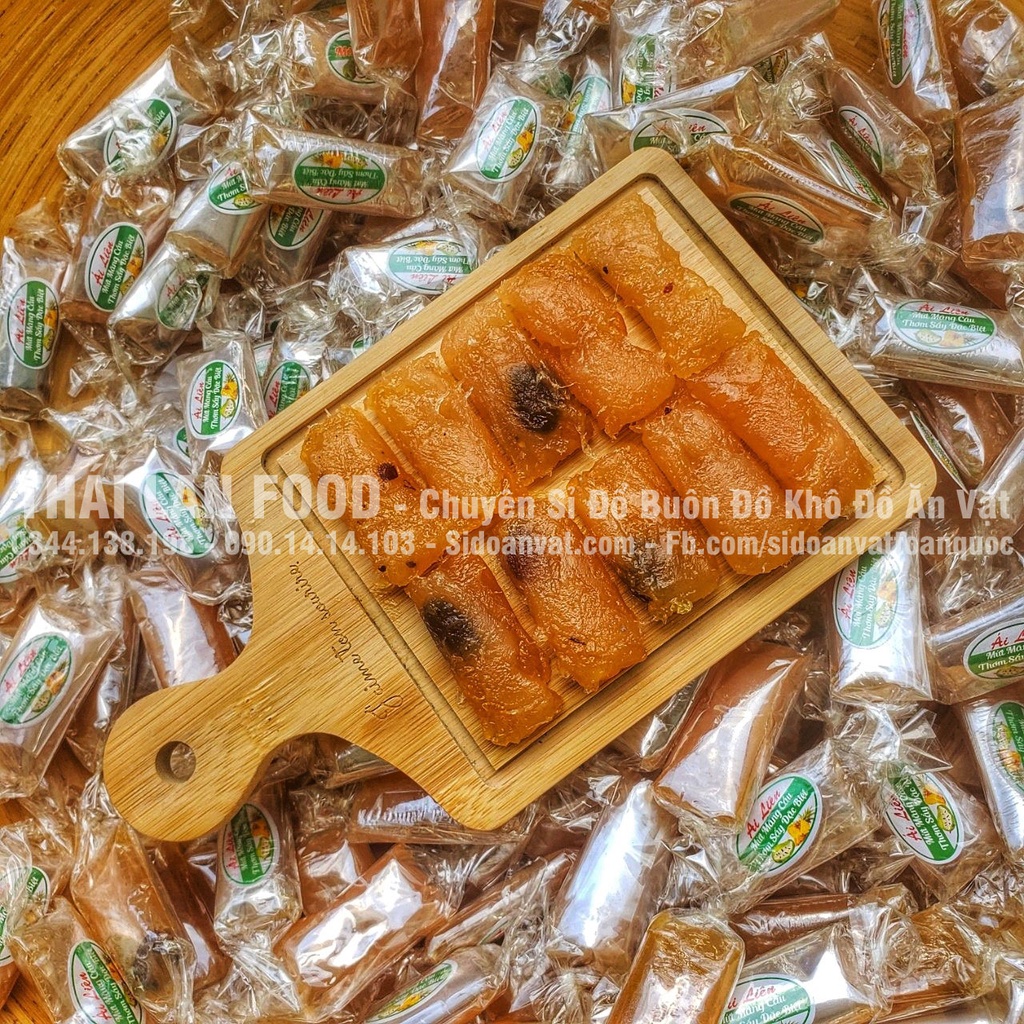 Mứt Mãng Cầu Thơm Lon 300Gr &amp; Túi 1KG (Mứt mãng cầu ghép thơm/ Mứt Mãng cầu quấn)