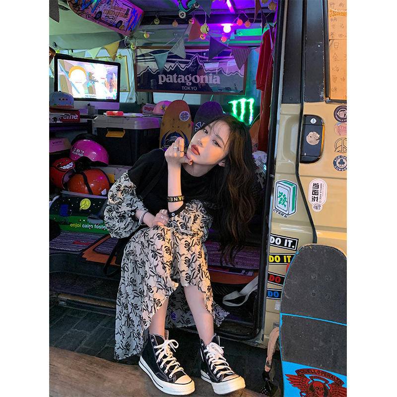 Đầm Thiết Kế Giả Hai Lớp Phối Ren Phong Cách Pháp Mới