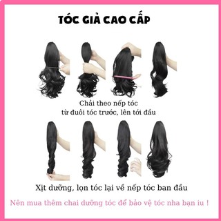 Tóc giả nữ😀😀FREESHIP😀 tóc ngoặm thẳng bấm chân tóc, n43