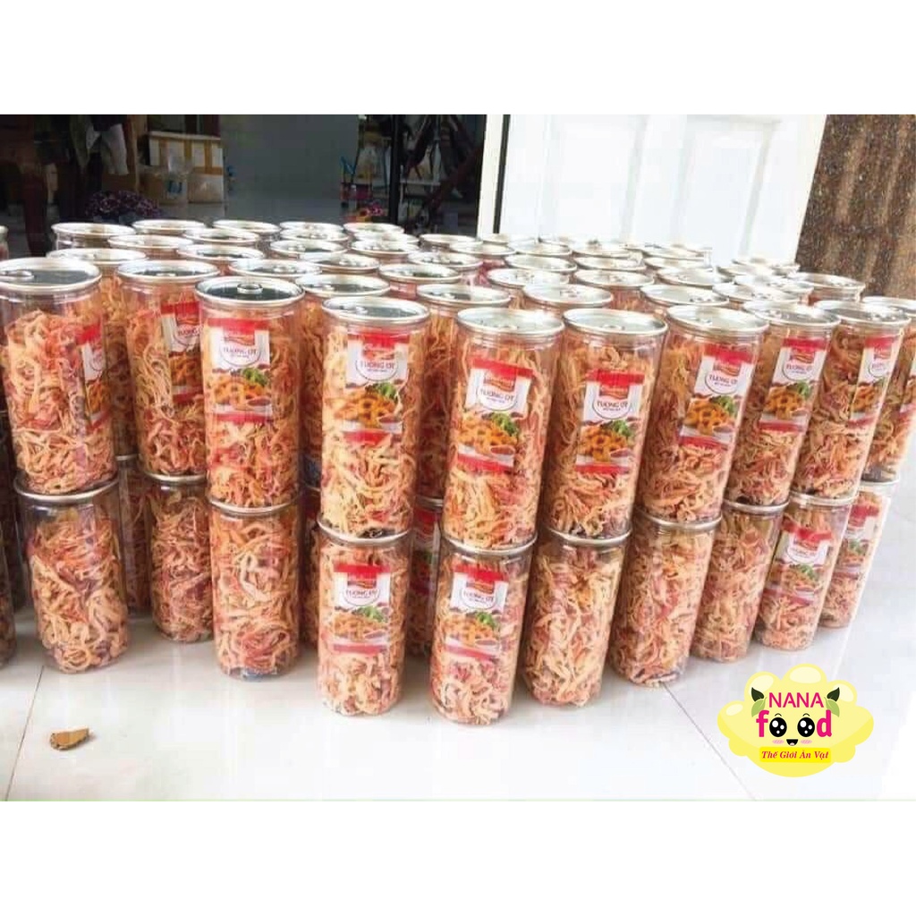 Mực hấp nước dừa xé sợi hũ 250gr NaNaFood, đồ ăn vặt ngon, vị đậm đà, đặc sản Đồng Nai