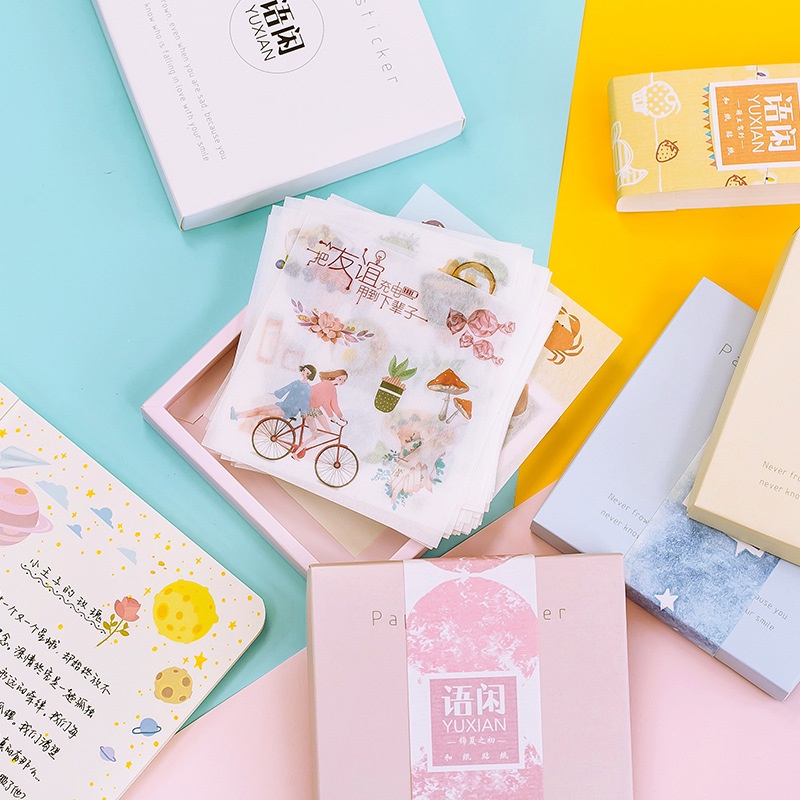 Sticker cute vintage dán sổ dán mũ bảo hiểm anime HD117-K67 trang trí DIY Crafts, Scrapbook, Journal, Diary, Planner