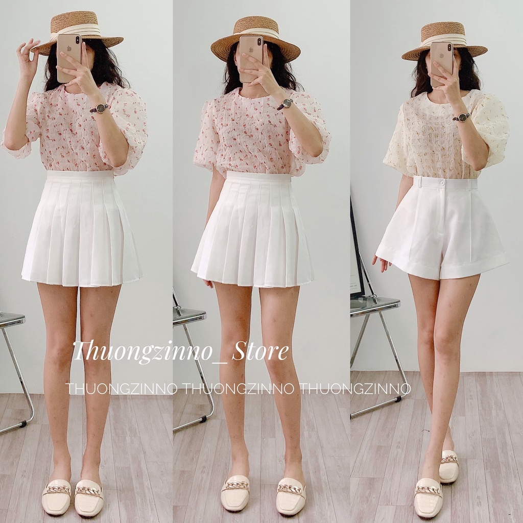 [Ảnh thật/Video] Áo hoa Chiffon Hoa Nhí Cổ Tròn Dịu Dàng Cho Nữ ÁO SƠ MI TRẺ TRUNG HÀNG QUẢNG CHÂU