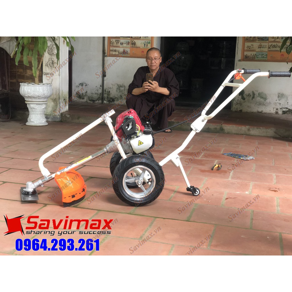 Máy cắt cỏ Honda GX35 dạng đẩy tay có bánh xe di chuyển, động cơ 4 thì | WebRaoVat - webraovat.net.vn