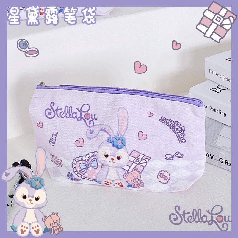 ♦☾﹍Xingdailu cartoon pencil case ins large-capacity student canvas stationery bag Japanese pencil bag cosmetic storage bag