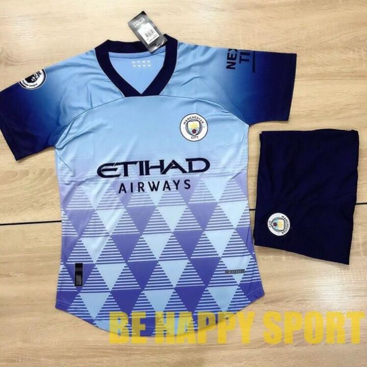 Quần Áo Bóng Đá Mancity Xám Xanh Mẫu Mới 2021 Thấm Hút Mồ Hôi - Bộ Áo Đá Bóng Đẹp PP Bởi Be Happy Sport  ཾ