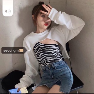 Set áo crotop kèm ba lỗ secxy