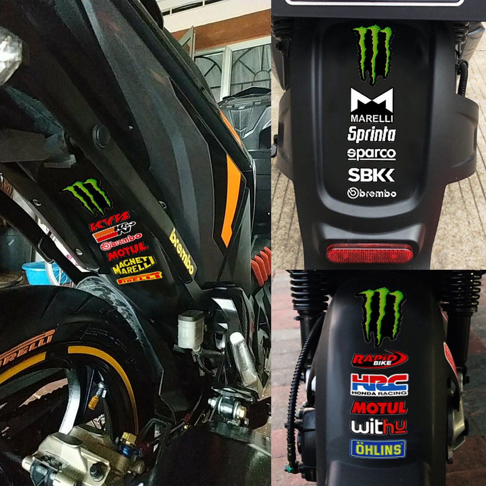 FENDER Sticker Phản Quang Chống Thấm Nước Hình Quái Vật Trang Trí Xe Mô Tô