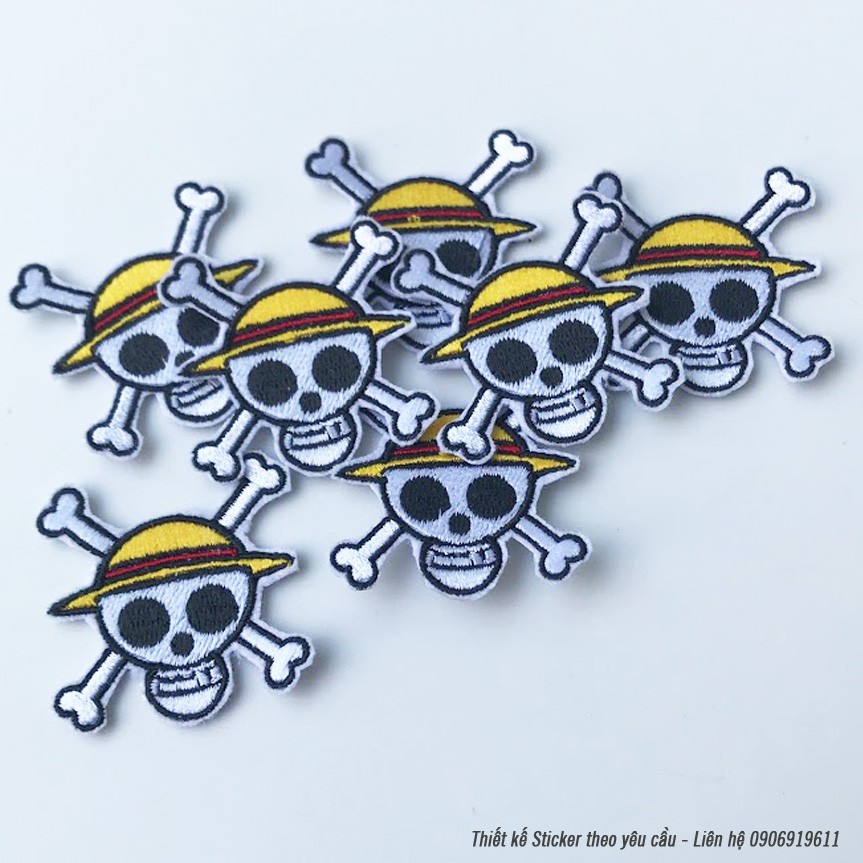 Sticker ủi thêu hình logo One Piece Luffy độc đáo - Patch ủi quần áo balo S14