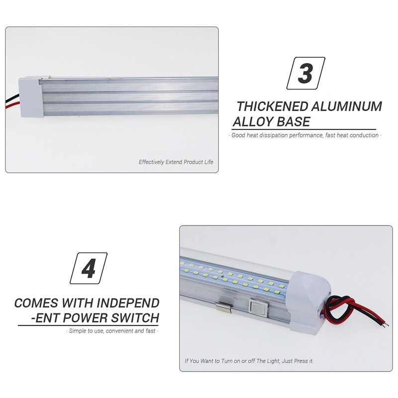 Dây Đèn 72 Bóng LED 12V Có Công Tắc Bật/Tắt Gắn Cốp Xe Hơi/Xe Tải
