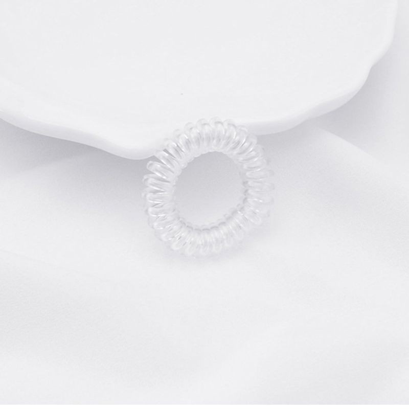 Dây Buộc Tóc Dạng Dây Điện Thoại Màu Kẹo Trong Suốt Cho Nữ