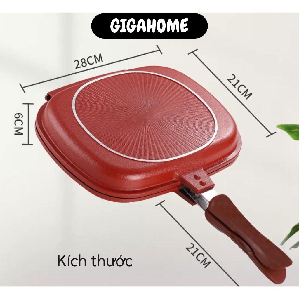 Chảo Chống Dính GIGAHOME Chảo Vuông 2 Mặt 28cm FACT RS Chống Văng Dầu Mỡ Tiện Dụng 10310