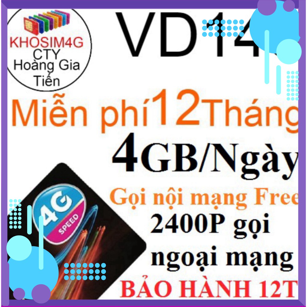 SALE NÀO CẢ NHÀ 50% SIM 4G VINA VD149 12T KM 4GB/NGÀY vd89 TẶNG 2GB/NGÀY trọn gói 1 năm không cần nạp tiền hàng tháng SA