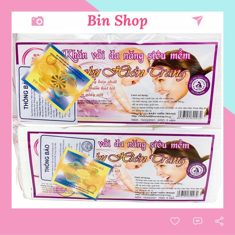 Khăn khô đa năng baby Hiền Trang (gói 200g) - Khăn vải, giấy khô vệ sinh cho bé [ BinShop]