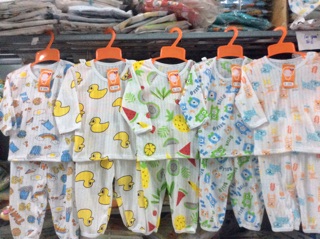 Sét 5 bộ dài tay cotton giấy cho bé yêu