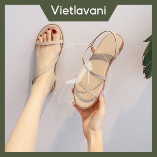 Giày sandal Size 35-43 đế phẳng mũi tròn thiết kế quai đan thoải mái thời trang cho nữ mã S37