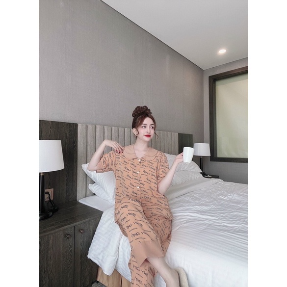 Đồ Bộ Pyjama cổ 2 lá mặc nhà mặc ngủ xinh xinh