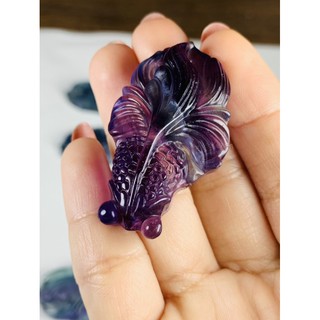 Mặt dây hình cá đá Fluorite