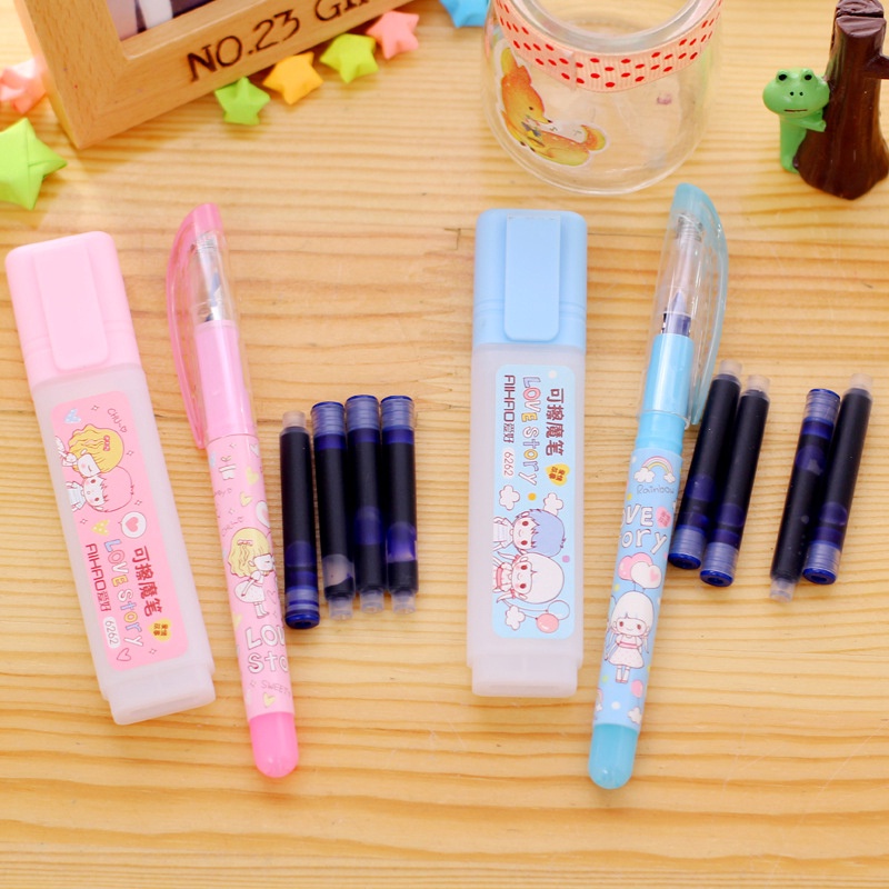 Bộ bút máy kèm giấy ghi chú sáng tạo dành cho học sinh