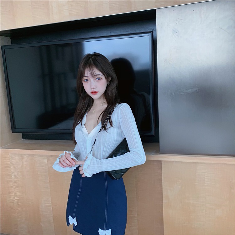 Áo Khoác Cardigan Dệt Kim Tay Dài Cổ Chữ V Chống Nắng Thời Trang Cao Cấp