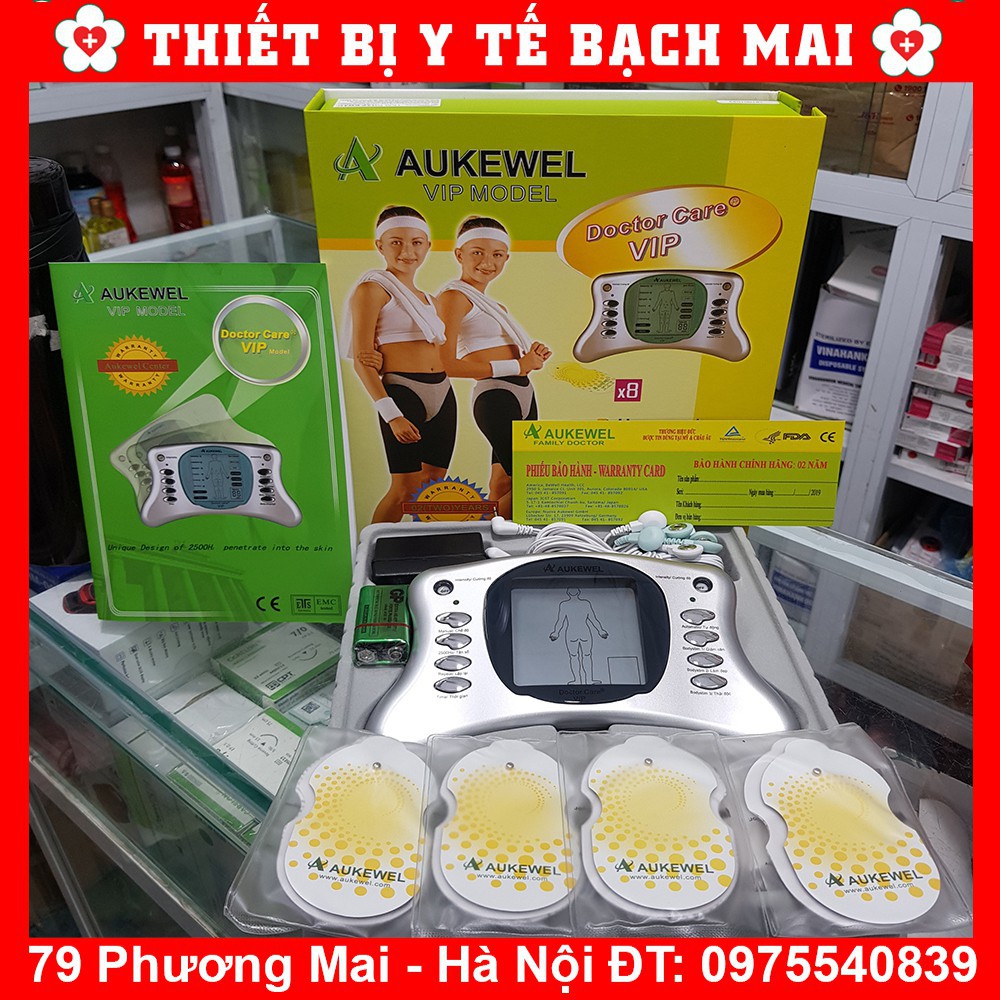 TBYT999 Máy Massage Xung Điện Trị Liệu 8 Miếng Dán AUKEWELL Doctor Care Vip [Bảo Hành 05 Năm] NEW