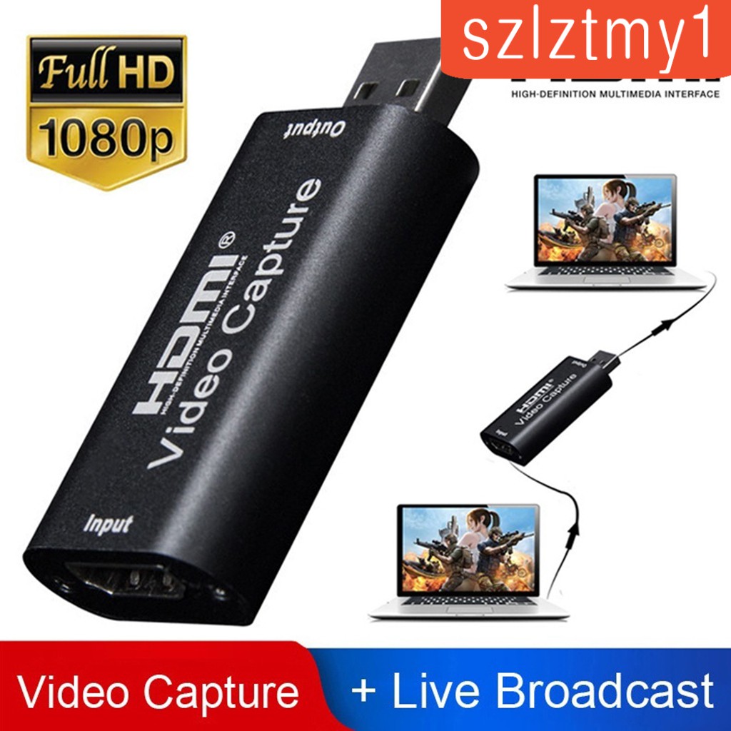 HDMI to USB Video Capture Card 1080P HD for Game/Video Live Streaming Black