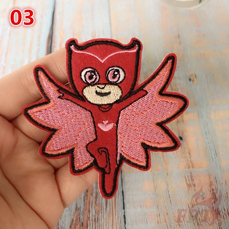 ☸ Đồng Hồ Đeo Tay P.J P.J Chất Lượng Cao Mặt Nạ Hoạt Hình Xinh Xắn Chất Lượng ☸ 1 Miếng Dán Ủi Quần Áo Hình Catboy Gekko Owlette