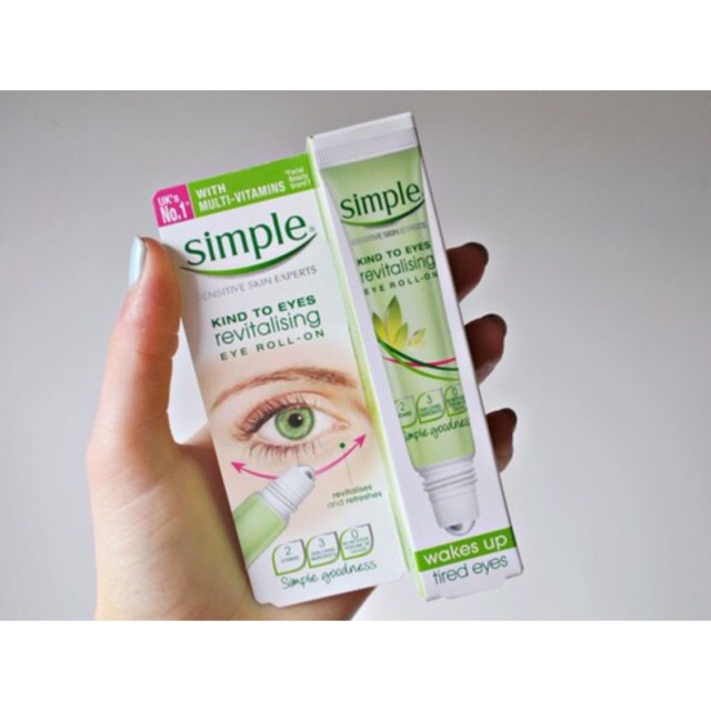 Lăn chống nếp nhăn thâm quầng mắt Simple Kind to eyes Revitalising Eye Roll On | BigBuy360 - bigbuy360.vn