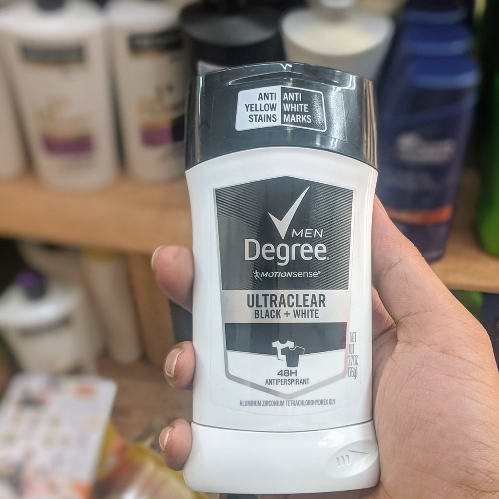 Lăn khử mùi nam Degree Men Motionsense Ultra Clear Black White 76g