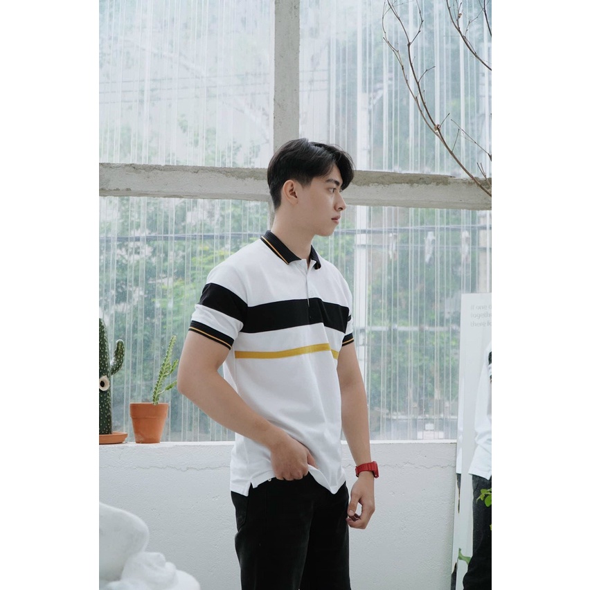 Áo thun cá sấu nam phối màu, áo thun polo nam có cổ thời trang vải mềm mịn, thấm hút tốt - HK209