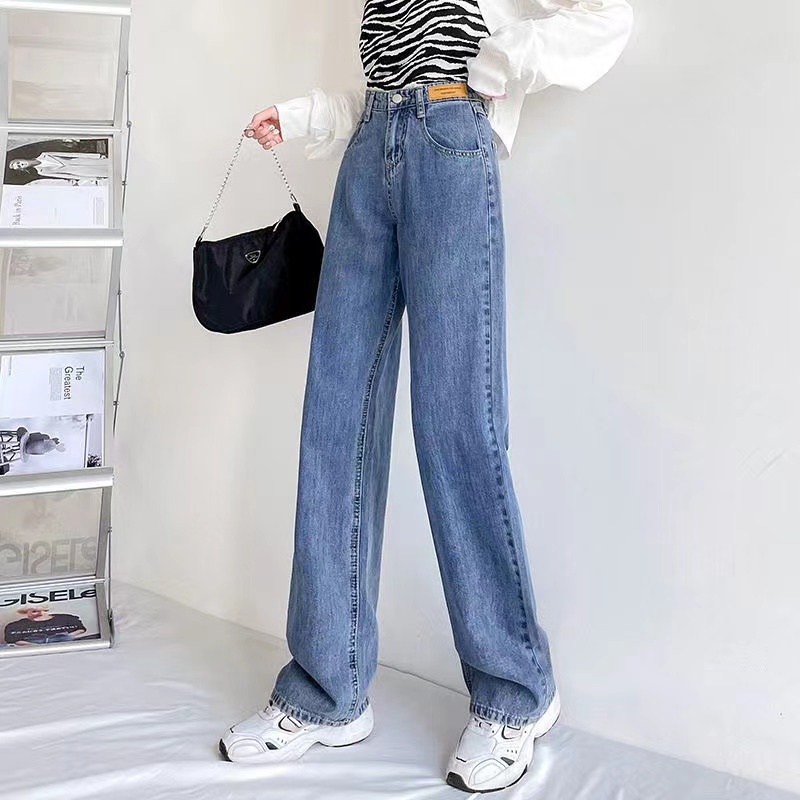 Quần Jeans Nữ Lưng Cao Ống Rộng Thời Trang Hàn Quốc