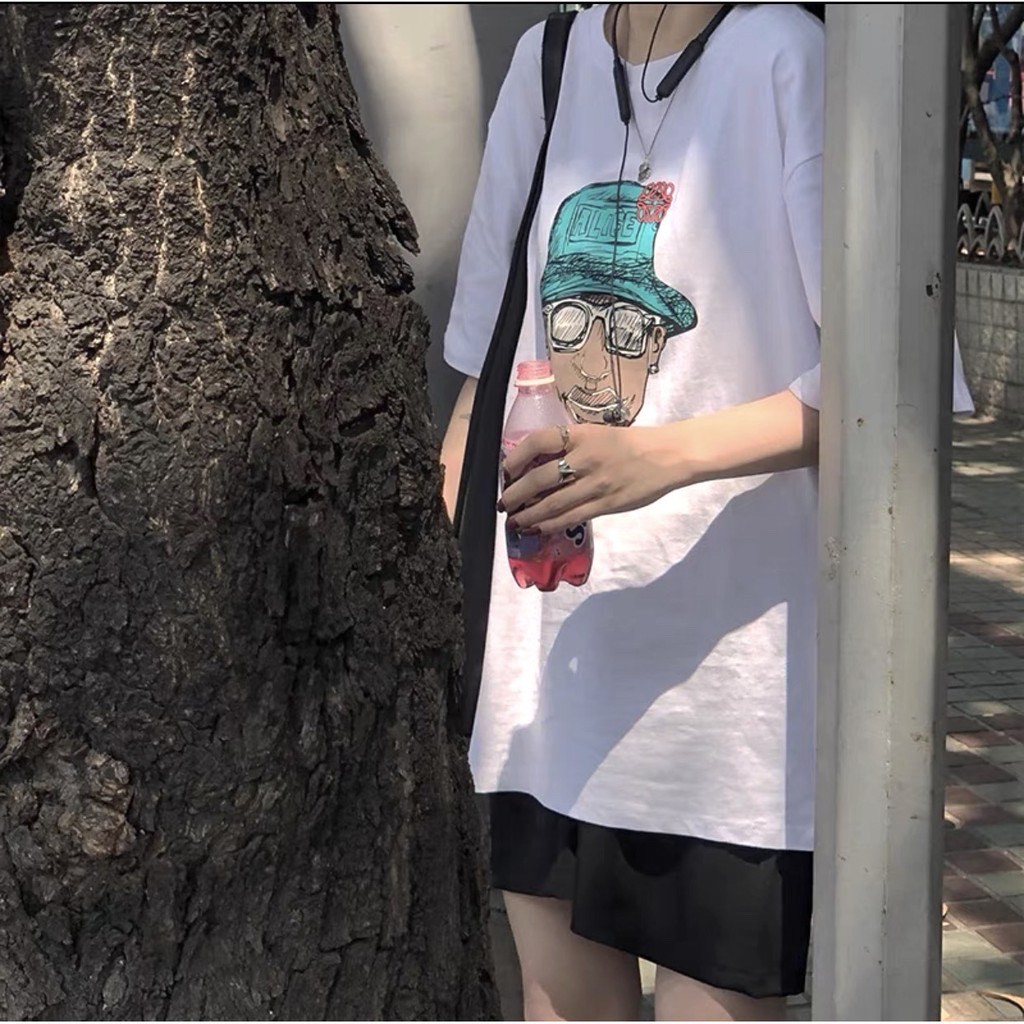 Set Cộc Đùi Alife Nữ [FREESHIP]  Bộ đồ quần short đen áo thun tay lỡ form rộng, phông màu trắng Ulzzang siêu HOT