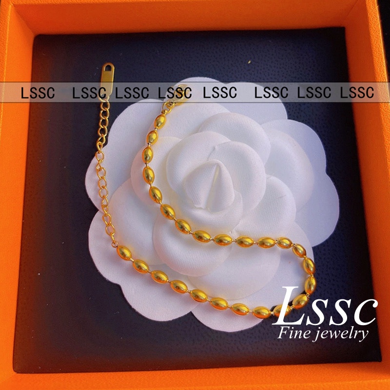 Vòng tay titan Lắc tay nữ không gỉ mạ vàng 18k thiết kế đơn giản phong cách thời trang thanh lịch mẫu mới 2022