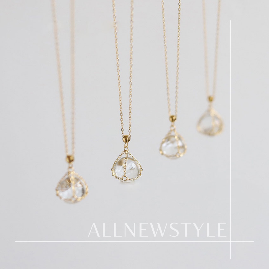 Vòng cổ pha lê bồ công anh Allnewstyle chất thép mạ vàng 18K