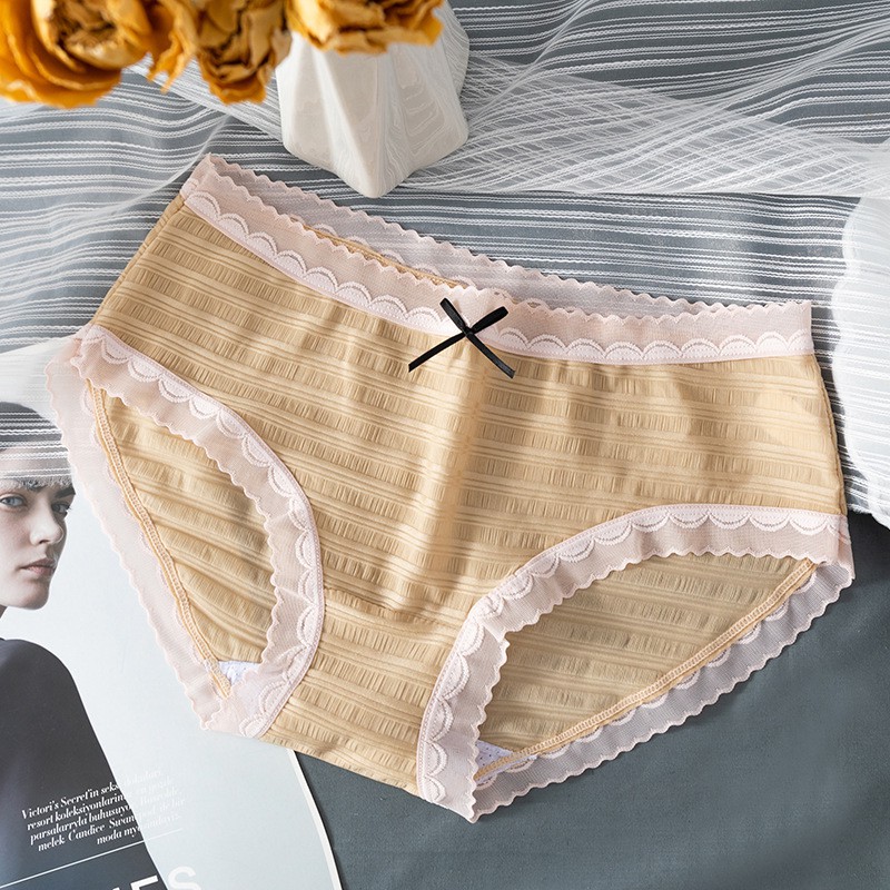 Quần lót nữ đúc su thun lạnh siêu mát kẻ tre co dãn Chunxuu, thoáng khí không hằn viền ren ngọt ngào nữ tính - QC34