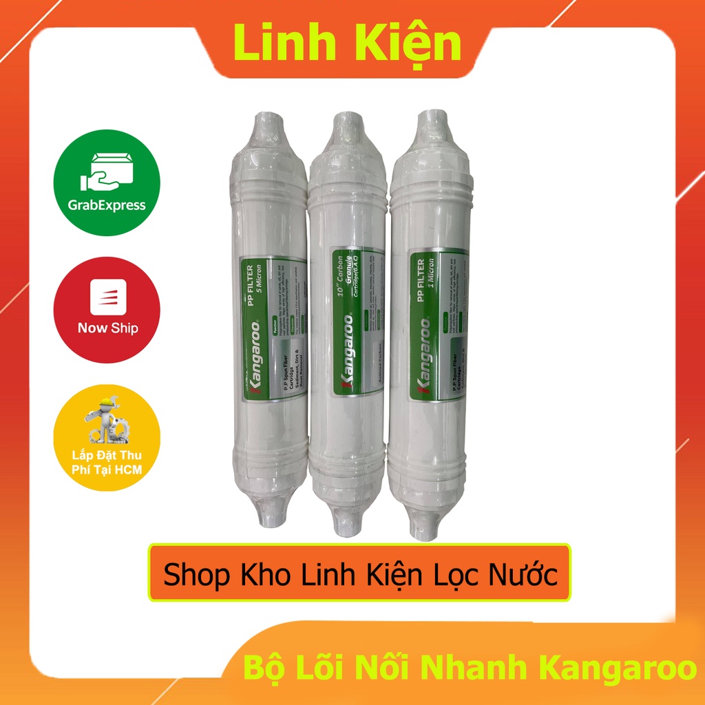 Bộ 3 Lõi Lọc nước, Lõi Lọc Thô KANGAROO Số 1 2 3, thiết kế nguyên khối thế hệ mới