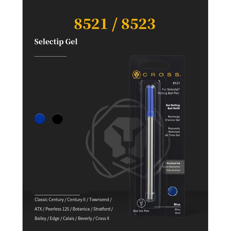 Ruột Bút Chính Hãng Cross 8521 8523 Màu Xanh Gel Rollerball Refill