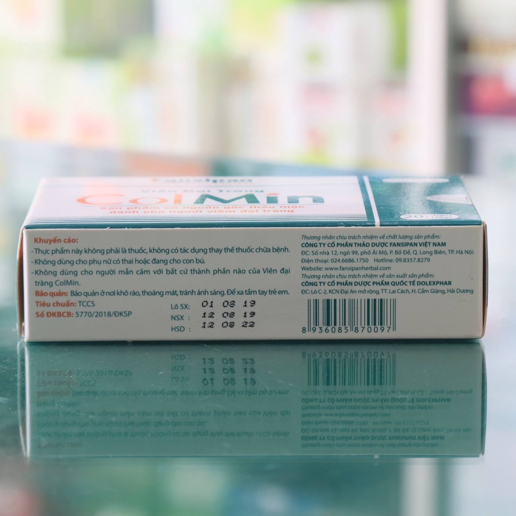 Viên Đại Tràng Colmin - Hỗ trợ làm giảm các triệu chứng do viêm đại tràng như tiêu chảy, đau bụng, sôi bụng, đi ngoài