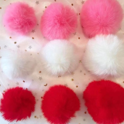 ⚡PHỤ KIỆN⚡Cục bông trang trí size lớn 8cm nhiều màu DIY phụ kiện váy bèo lolita