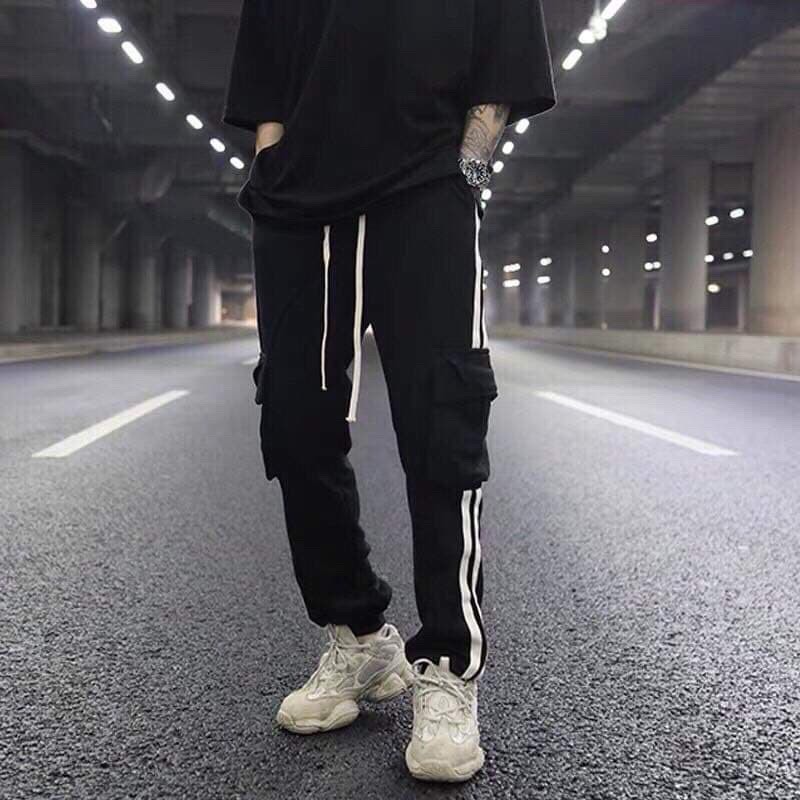 Quần jogger kaki nam nữ kiểu dáng unisex 2line track pant ulzzang chất liệu kaki cao cấp