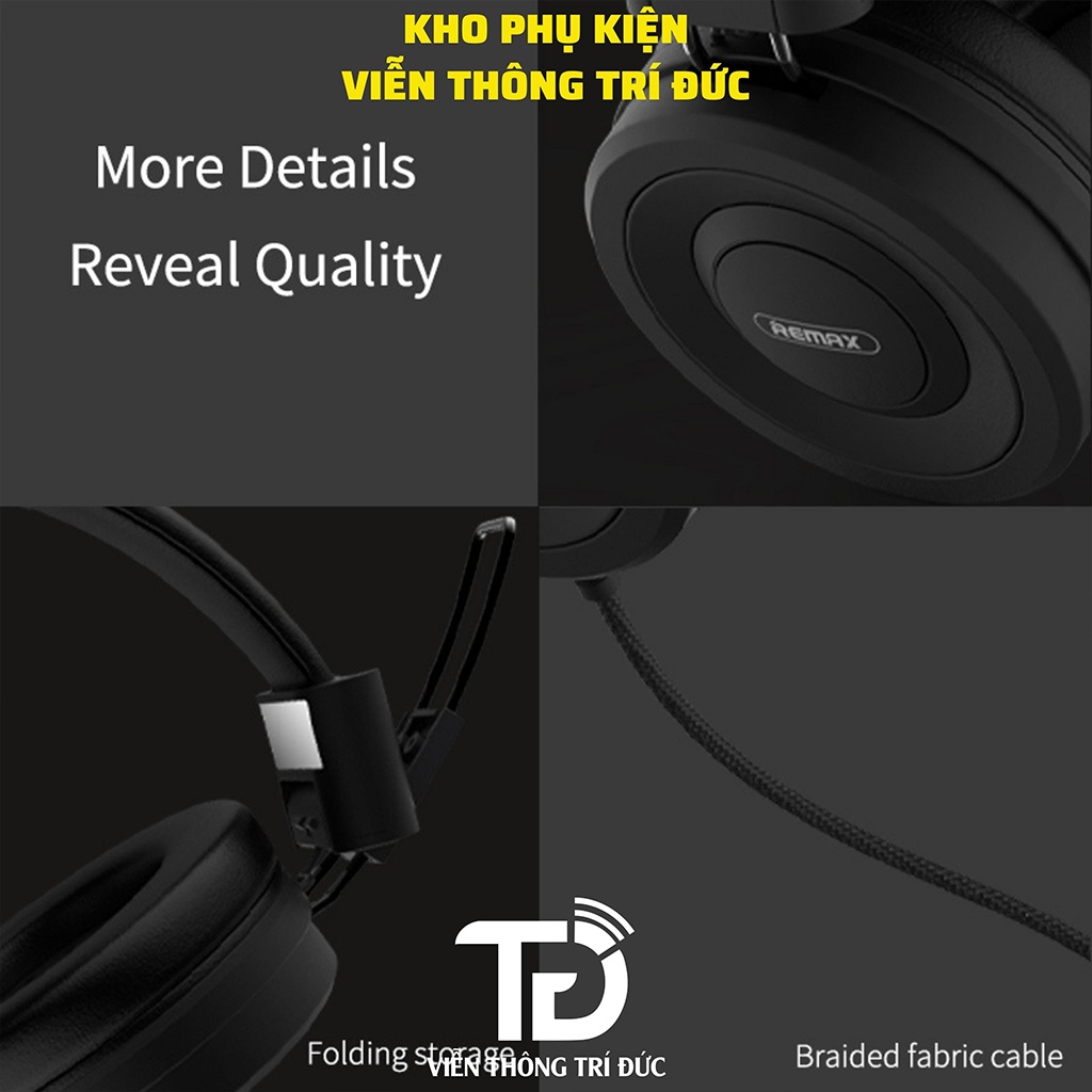 Tai Nghe Chụp Tai Bluetooth Gaming Hỗ Trợ Thẻ Nhớ Remax RB-750HB V5.0/  RM-805 Chính Hãng Cho Điện Thoại Và Máy Tính