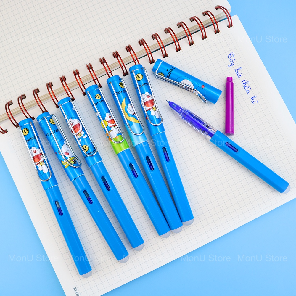 Bút máy xóa được in hình DORAEMON DOREMON dễ thương cute MON0331 (tặng kèm 2 ống mực) TooYoo