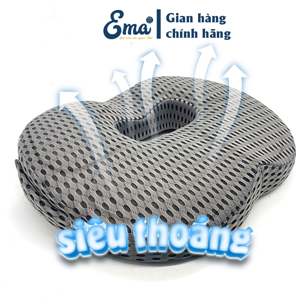 Bộ gối tựa lưng có gel lạnh &amp; đệm lót ghế chống trĩ thế hệ 2 cho dân văn phòng SP11 EMA