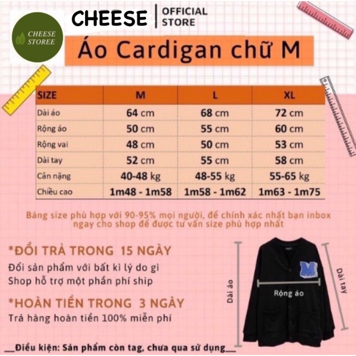 Áo Cardigan Len Mỏng Cho Nữ Phong Cách Ulzzang Phù Hợp Đi Đà Lạt, Dạo Biển - Thêu logo M missout