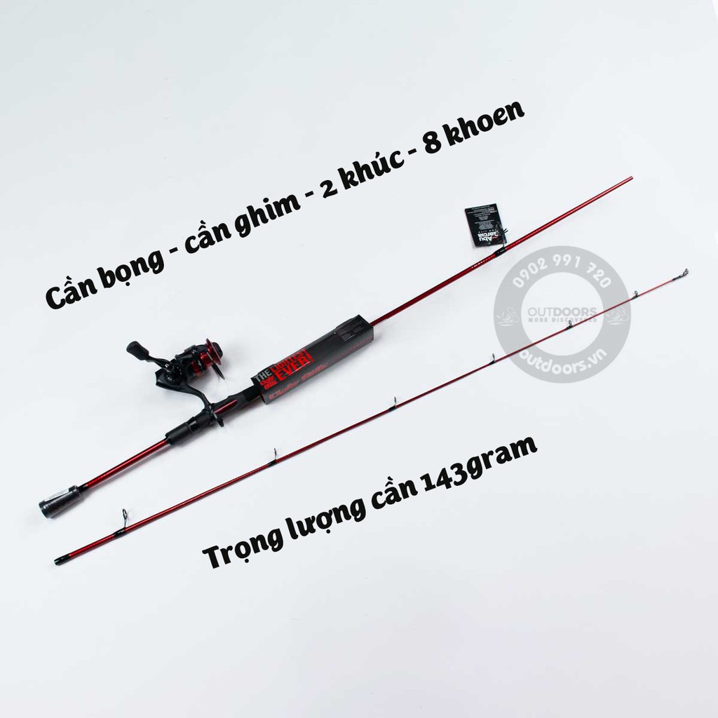 Combo cần đứng câu cá Ugly Stik Carbon 2m1 + máy Abu Black Max 3000 USCBSP702M/30CBO