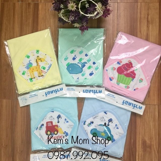 Chăn Choàng / Ủ Hè Thái Cotton Mềm Có Mũ Cho Bé Loại Đẹp