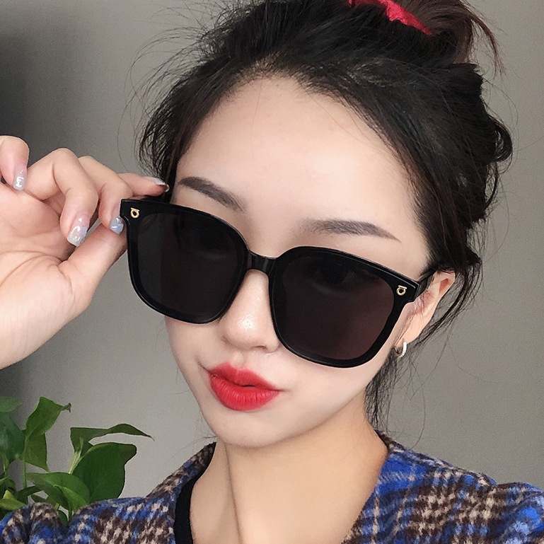 Kính râm nữ thời trang hàn quốc retro gọng lớn xu hướng kính râm kính lái xe UV400