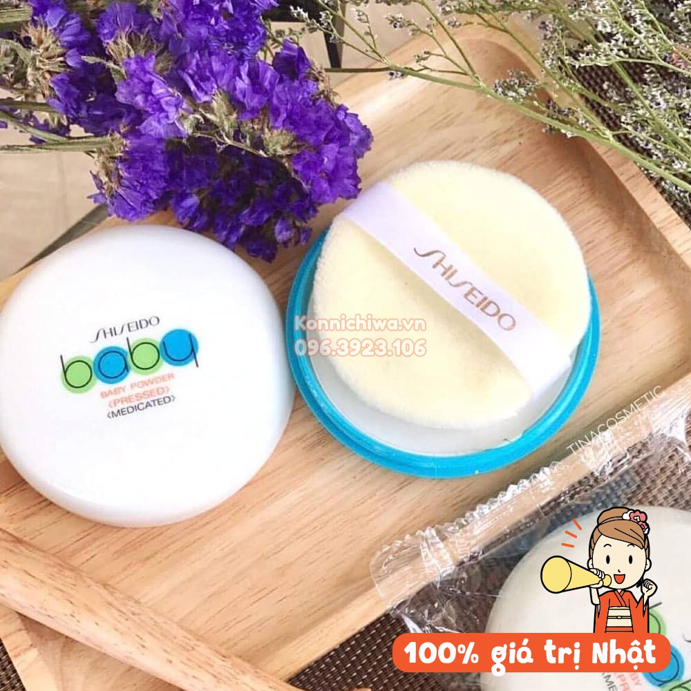 |Hàng Nhật chính hãng| |Mẫu mới| Phấn rôm nén Shiseido Baby Powder 50g không mùi, không chứa chì, dùng được cho trẻ nhỏ