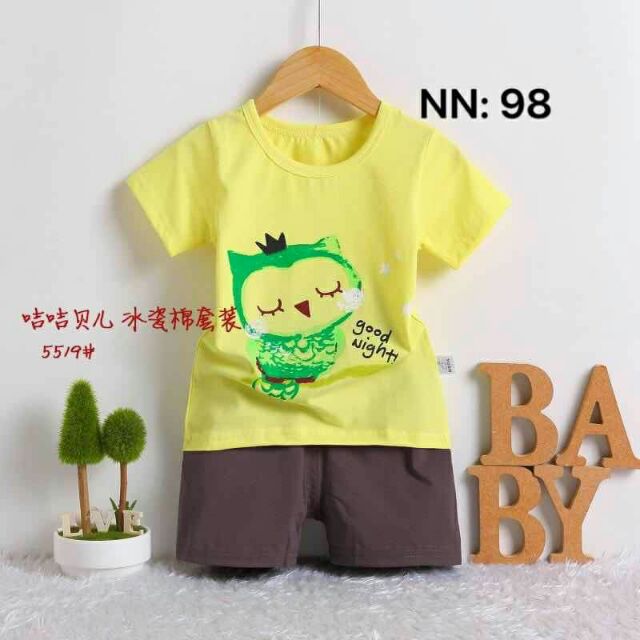 Bộ cotton bé gái xinh iu