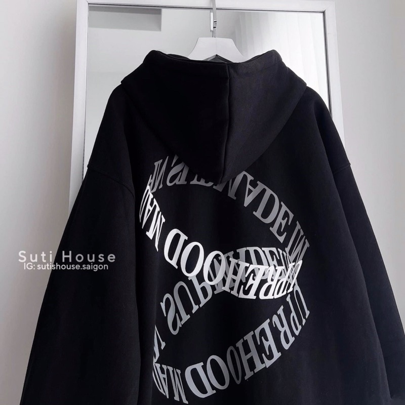 áo nỉ khóa hoodie chữ vòng đẹp mũ 2 lớp cực hot in chữ siêu hot hàng mặc mát thoải mái dáng rộng unisex