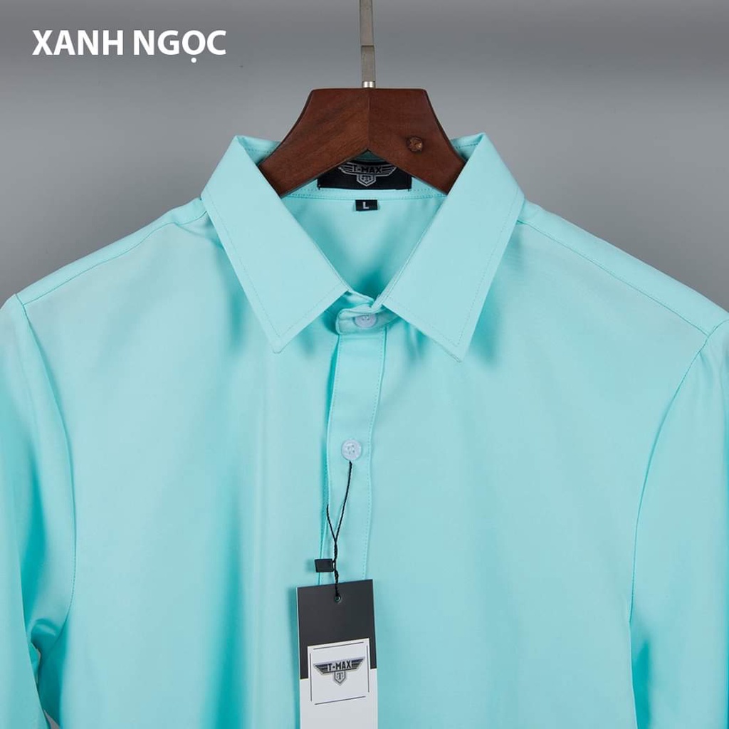 Áo sơ mi nam ảnh thật 100% dài tay kiểu dáng Hàn Quốc , vải lụa thái mềm mịn , chống xù co giãn nhẹ | BigBuy360 - bigbuy360.vn